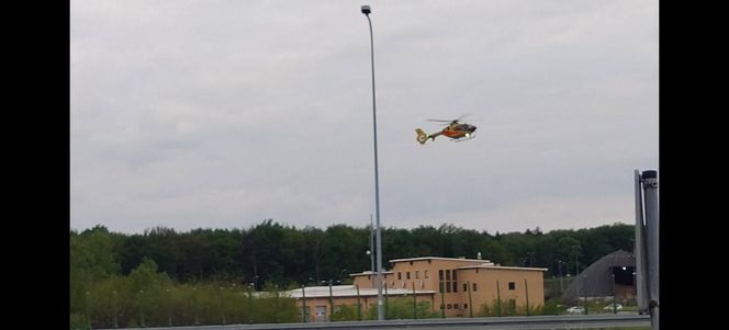 Wypadek motocyklisty na zjeździe z A1 w Gliwicach