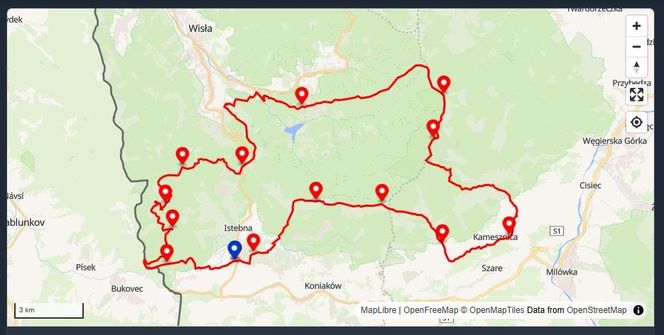 Trasa Czerwona - św. Huberta w Istebnej