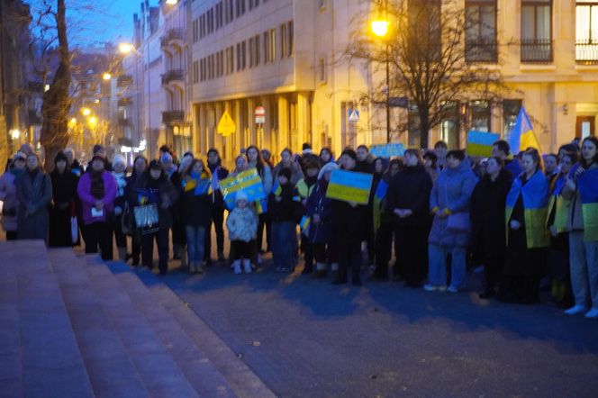 Manifestacja w trzecią rocznicę wybuchu wojny w Ukrainie