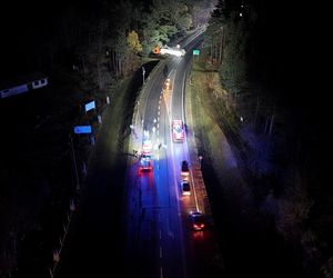 Przewalona cysterna z azotem w Skuszewie.