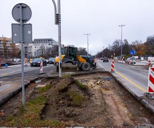 Remont placu Na Rozdrożu w Warszawie, listopad 2023