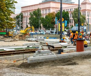 Budowa tramwaju na Rakowieckiej w Warszawie