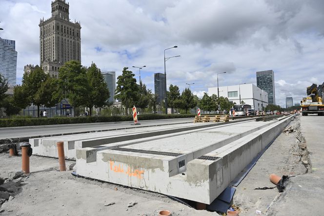 Remont torowiska na ul. Marszałkowskiej (sierpień 2025)