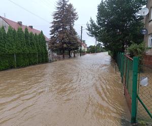 Zagrożenie powodziowe. Głuchołazy. Woda przelała się przez wały. Zalewa miasto