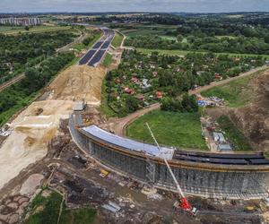 Zdjęcia z placu budowy S7 Kraków - Widoma, czerwiec 2024