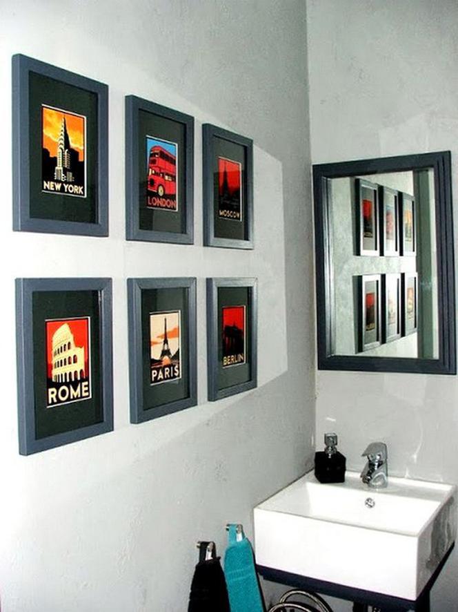 Obrazy w łazience na ścianach