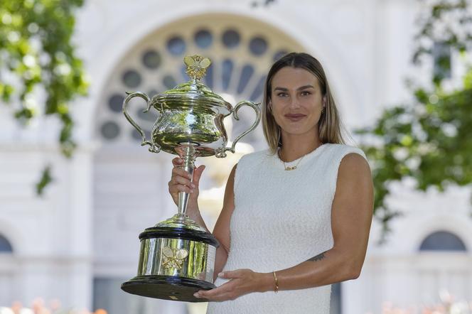 Aryna Sabalenka świętuje zwycięstwo w Australian Open