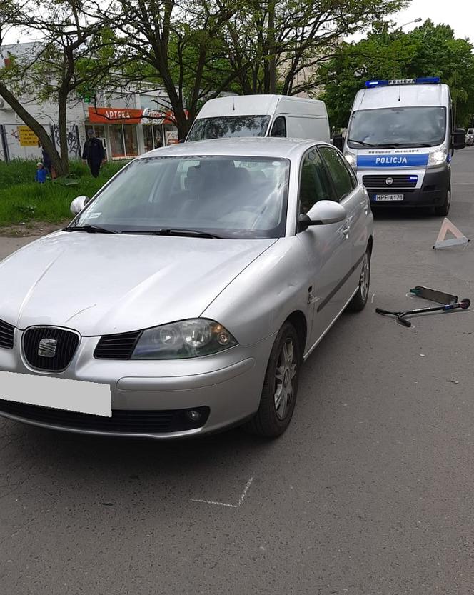 Groźny wypadek w Łodzi. 14-latka na hulajnodze wjechała pod koła samochodu!