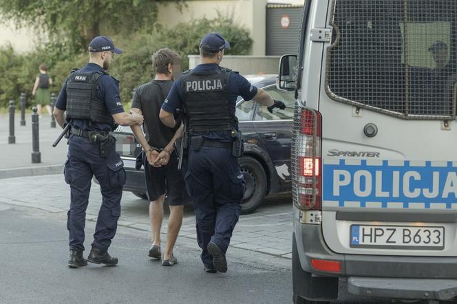 Zatrzymanie nożownika w Warszawie