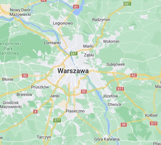 1. miejsce: Warszawa - 517,2 km² powierzchni