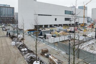 Nowa droga z drzewami przy Muzeum Sztuki Nowoczesnej w Warszawie