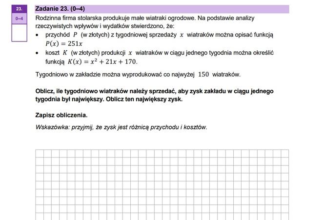 Matura próbna matematyka 2023 - CKE (wrzesień 2022)