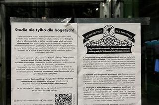 Nocny protest studentów w BUW