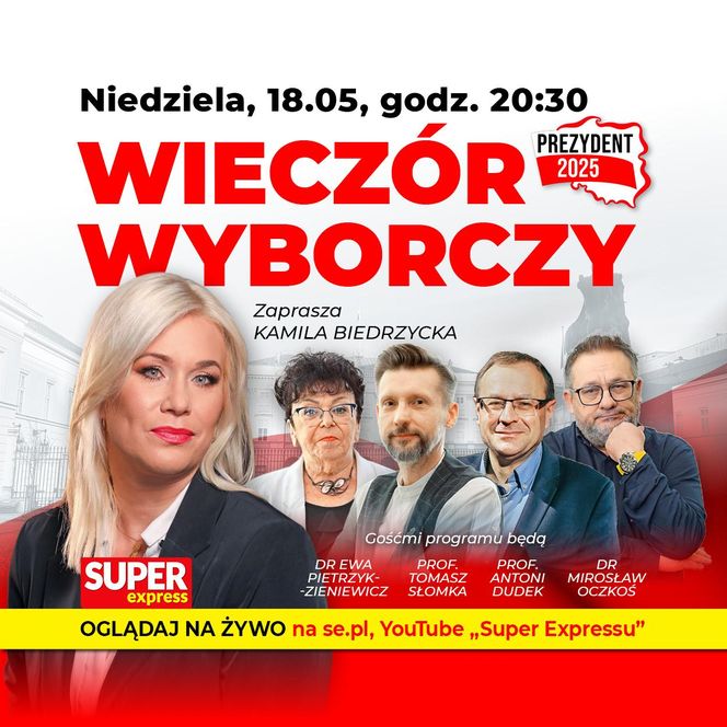 Wieczór wyborczy Super Expressu - Kamila Biedrzycka zaprasza