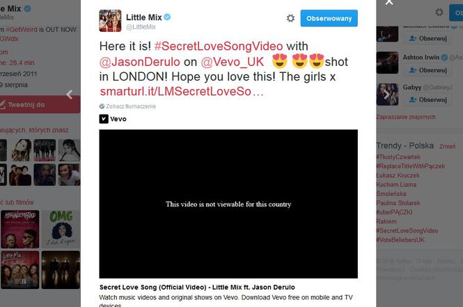 Little Mix Secret Love Song - teledysk niedostępny w Polsce