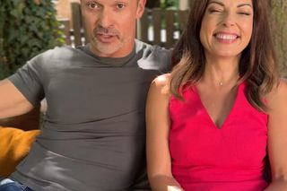 Barwy szczęścia nowy sezon. Rafał Cieszyński (Mariusz), Katarzyna Glinka (Kasia) na planie