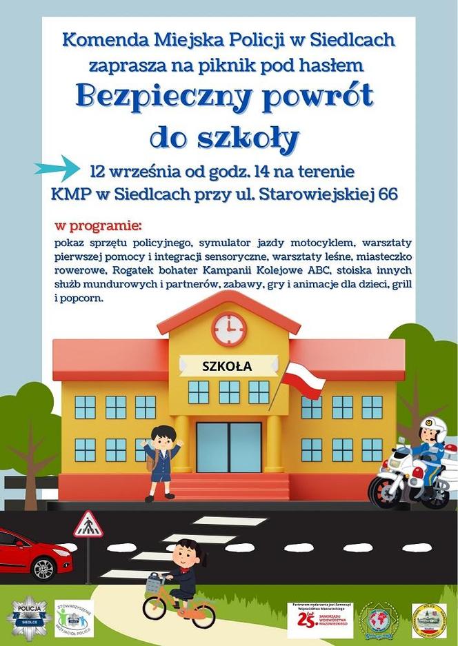 Siedleccy policjanci zapraszają 12 września na Piknik „Bezpieczny powrót do szkoły”