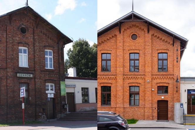 Stacja kolejowa w Ożarowie Mazowieckim: widok przed i po
