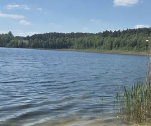To jezioro w Olsztynie ma niezwykle czystą wodę. Jest kilka dzikich plaż, które świecą pustkami