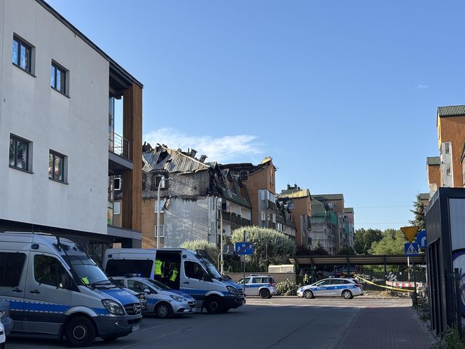 Tak wygląda miejsce pożaru w Ząbkach w piątkowy poranek 04.07.2025
