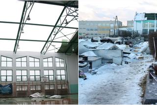 Sochaczew. Burza śnieżna zerwała dach hali. W środku małe dzieci. Groza w SP nr 6! [ZDJĘCIA]