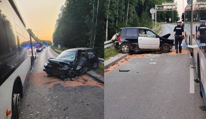 W Gdyni autobus miejski zderzył się z autem. Trzy osoby poszkodowane