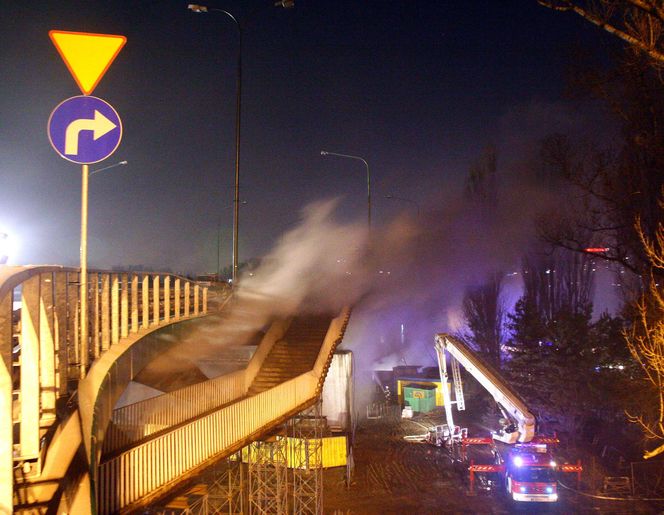 Pożar Mostu Łazienkowskiego 14.02.2015