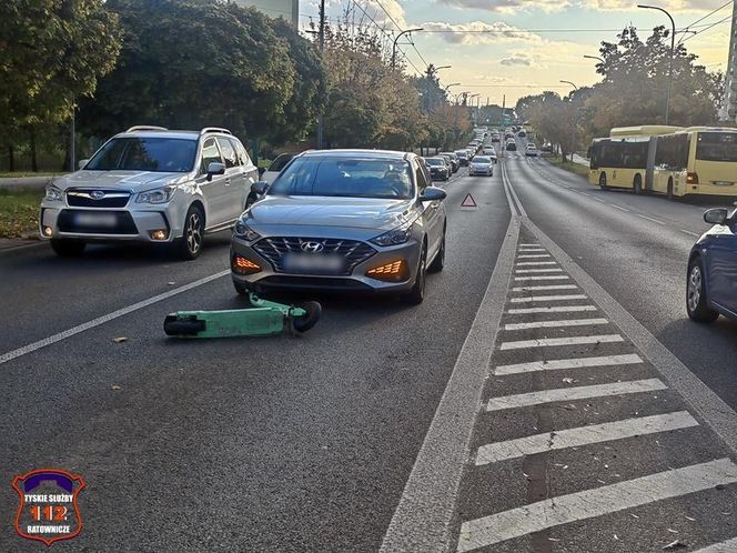 Wypadek w Tychach. Sprawczynią 14-latka na hulajnodze