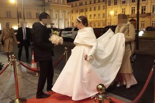 Ślub Patkowskiego i Semeniuk. Powitanie młodej pary