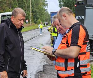 Wypadek w pobliżu Konotopu  - autobus z tirem 