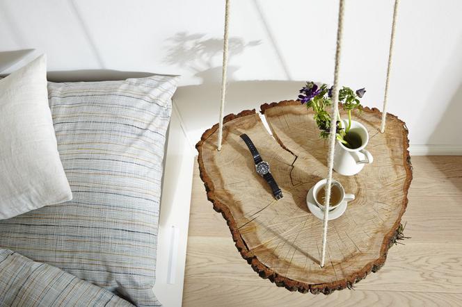 Jak zrobić wiszący stolik z plastra drewna: zrób to sam