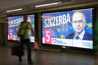 Plakaty wyborcze przed wyborami do Parlamentu Europejskiego 2024