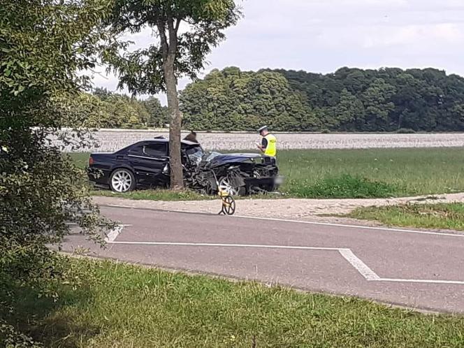 Auto 39-latki huknęło w drzewo i zmieniło się w kupę pogiętego złomu. Tragiczny wypadek w Zygmuntowie