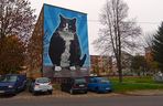 Mural z kotem Gackiem już odsłonięty