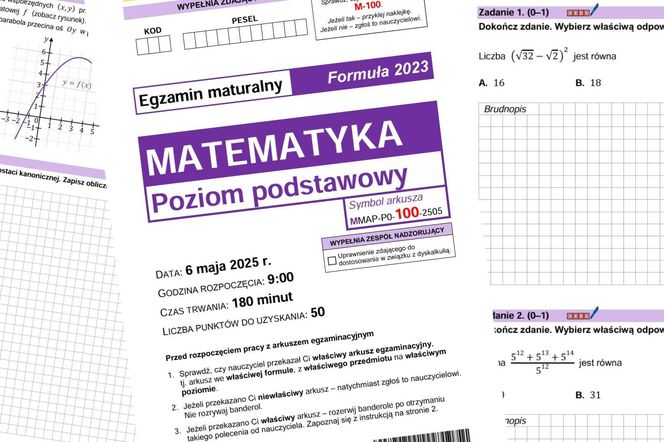 Matura MATEMATYKA 2025. ROZWIĄZANIA + ARKUSZE CKE w pdf i jpg do pobrania. Sprawdź, czy zdałeś!