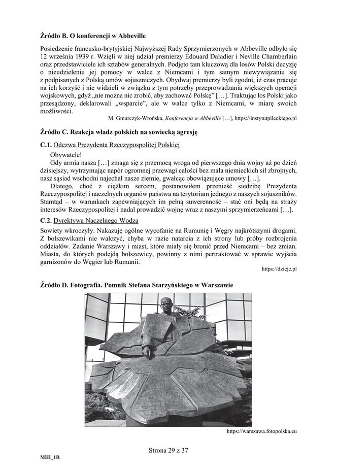 ARKUSZE CKE - Matura historia 2019