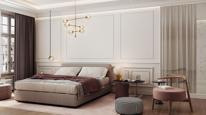 Sypialnia w stylu modern classic