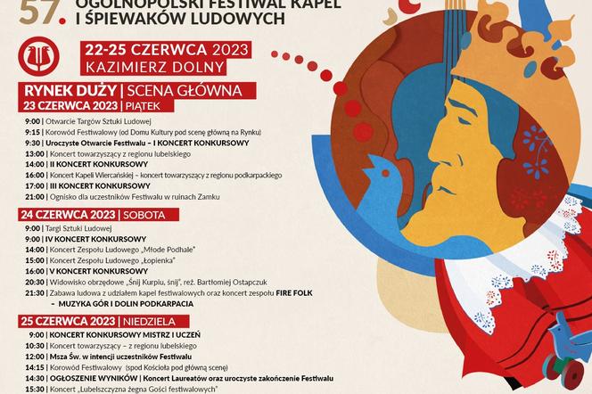  57. Ogólnopolski Festiwal Kapel i Śpiewaków Ludowych – plakat wydarzenia 