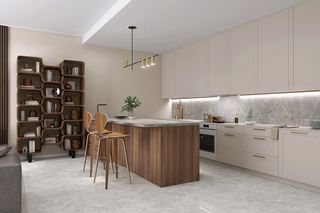 Drewniana wyspa kuchenna