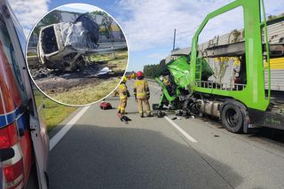 Kierujący BMW jechał pod prąd i huknął w tira! Zginął w płomieniach. Śmiertelny wypadek na S8 [ZDJĘCIA]