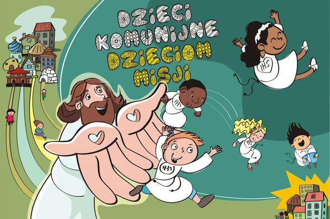 Dzieci komunijne dzieciom misji plakat Papieskie Dzieła Misyjne Dzieci