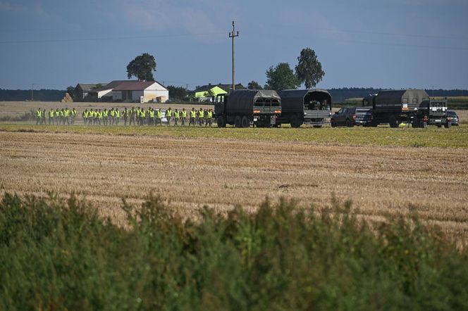 Miejsce upadku rosyjskiego drona w Wohyniu
