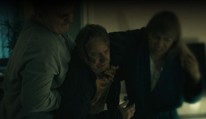 Barwy szczęścia odc. 3186. Szymańska (Agata Pruchniewska), młody Leszek Szymański (Maciej Czerklański), Szymański (Jacek Grondowy)