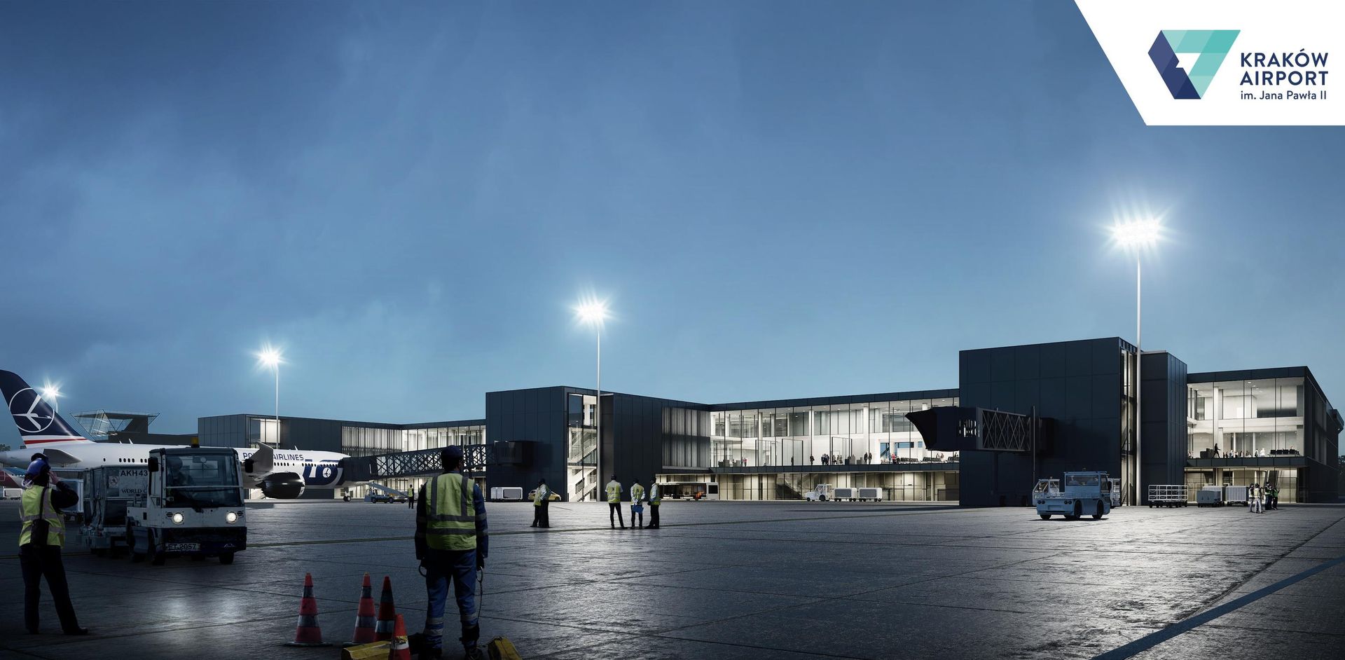 Wizualizacja rozbudowy lotniska w Krakowie