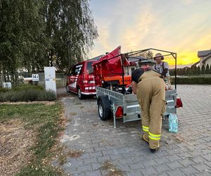 Pożar bazy transportowej w miejscowości Ławki w gminie Łuków