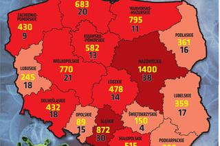 Koronawirus w Polsce. Dane 17 lutego. Województwa