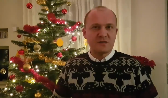 Świąteczny sweter prezydenta Szczecina w 2017 roku