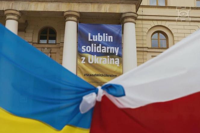 Lublin - Solidarni Razem. Miejskie obchody w drugą rocznicę napaści na Ukrainę