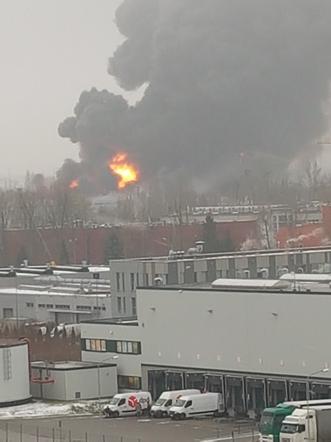 Ogień przy CH Factory Annopol