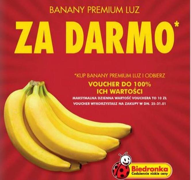 Biedronka - banany za DARMO. Wielkie promocje od 18.01.